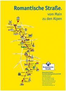 Der bisherige Verlauf der Route Romantische Straße