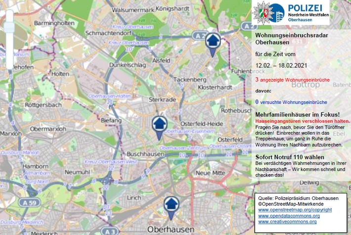 POL-OB: Wohnungseinbruchsradar für Oberhausen