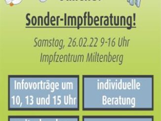 Das Impfzentrum des Landkreises Miltenberg setzt seine Reihe von Beratungstagen fort: Am Samstag, 26. Februar, können sich Schwangere, Stillende und Menschen mit Kinder-wunsch von 9 bis 16 Uhr über Impfungen und Impfstoffe informieren und sich auf Wunsch