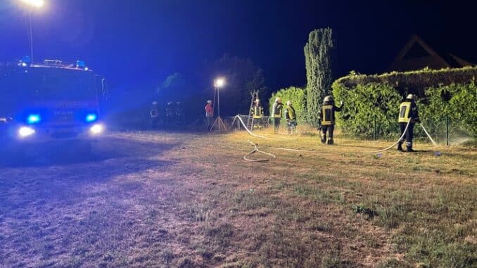 FW-ROW: Hecke gerät in Brand