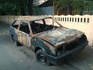 Auto Wreck Burned Out Vehicle