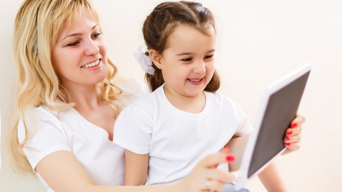 Tablet Little Caucasian Child Kid 
