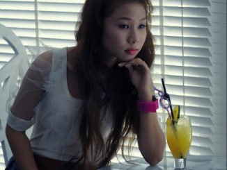 Girl Sad Cafe Bored Pretty Asian