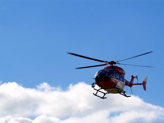 Helicopter Sky Flying Blue Clouds