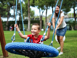 Swing Son Happy Kid Mother