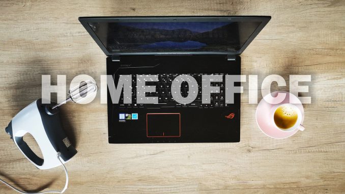Home Office Laptop Computer Coffee 