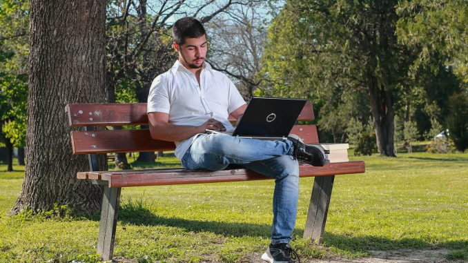 Park Man Portrait Computer Laptop 