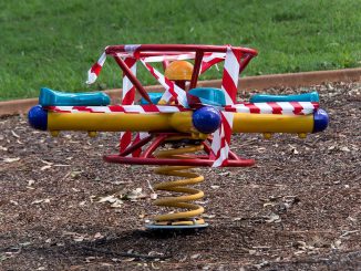 Roundabout Taped Off Playground