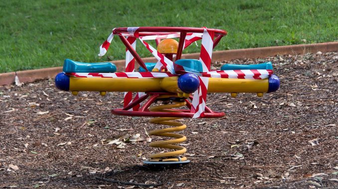 Roundabout Taped Off Playground Roundabout Taped Off Playground