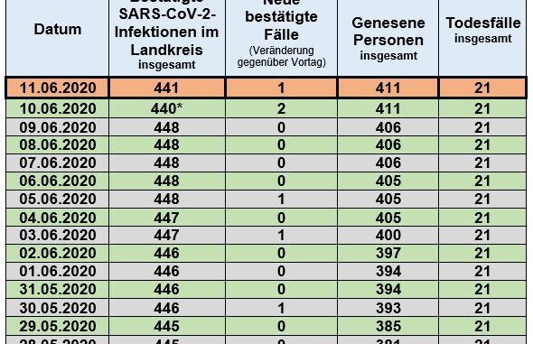 2020-06-11 Coronavirus Fallzahlen 11.06.2020 Presse Neckar-Odenwald-Kreis
