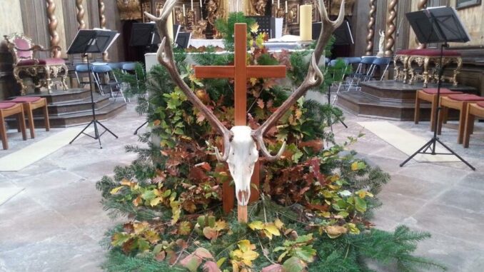 Traditionelle Hubertusmesse im Kloster Bronnbach am 29. Oktober