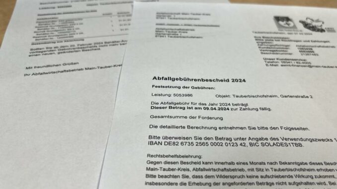 Abfallgebühren werden für das Jahr 2024 moderat erhöht / Main-Tauber-Kreis