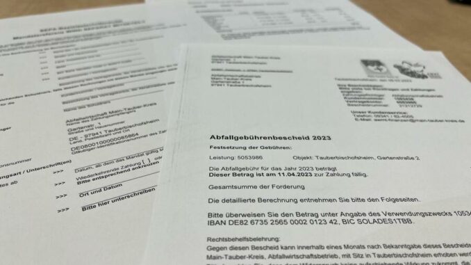 Abfallgebührenbescheide doppelt versandt