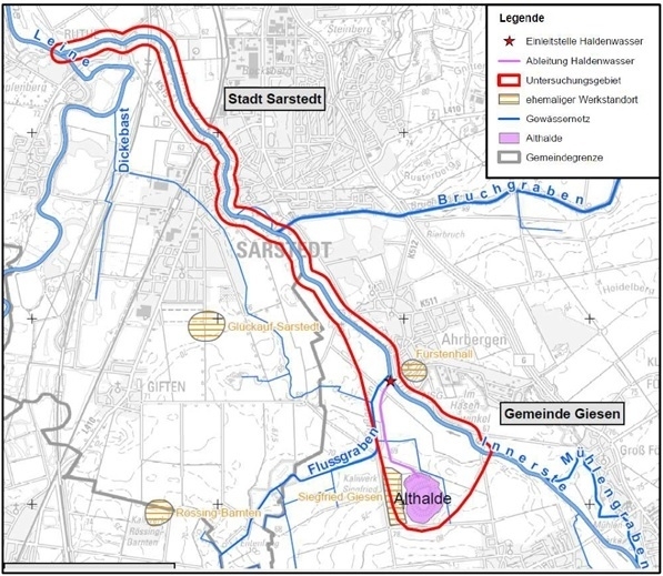 Von der Althalde in der Gemeinde Giesen sollen salzhaltige Abwässer in die Innerste ein-geleitet werden.