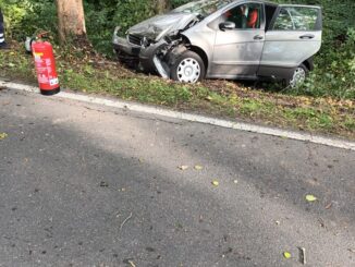 FFW Schiffdorf: Auto fährt gegen Baum: Großvater und Enkel kommen ins Krankenhaus