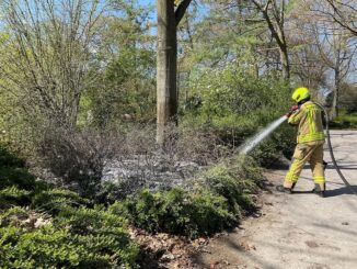 FW Alpen: Entstehungsbrand auf einem Friedhof