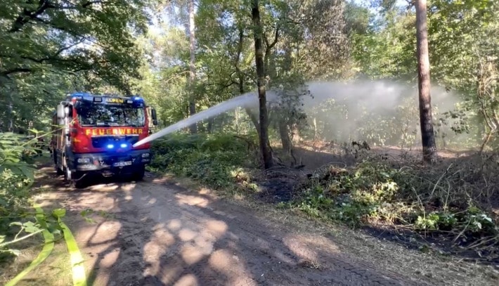 FW Alpen: Überörtliche Hilfeleistung bei Waldbrand in Xanten
