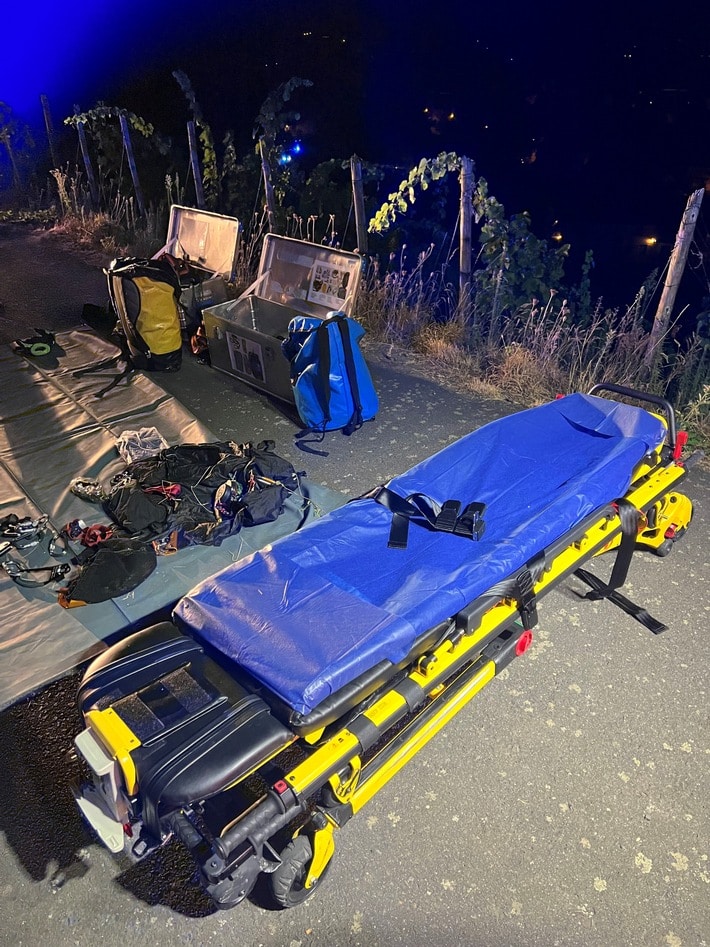 FW Bad Honnef: Ältere Person aus steilem Weinberg gerettet