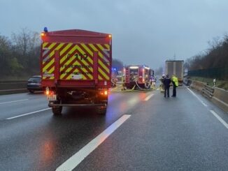 FW Bremerhaven: LKW-Brand in den Kasseler Bergen - Katastrophenschutzkräfte aus Bremerhaven führen erste Brandbekämpfung erfolgreich durch