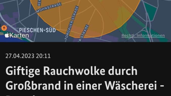 FW Dresden: Update 22:30 Uhr zum Großbrand in einem Wäschereibetrieb
