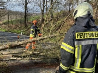 FW-EN: Baum versperrt Fahrbahn &amp; Türöffnung für den Rettungsdienst