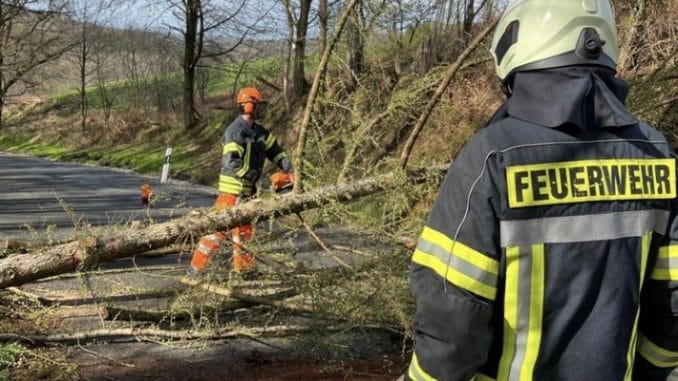 FW-EN: Baum versperrt Fahrbahn &amp; Türöffnung für den Rettungsdienst
