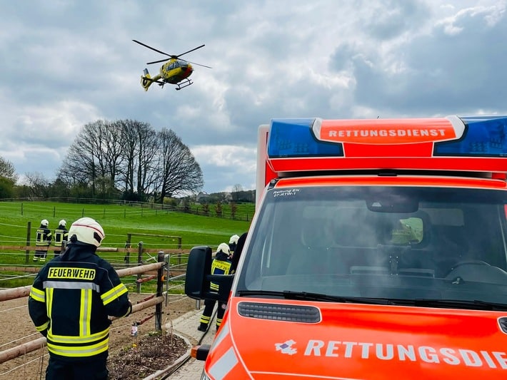 FW-EN: Rettungshubschrauber nach Reitunfall im Einsatz