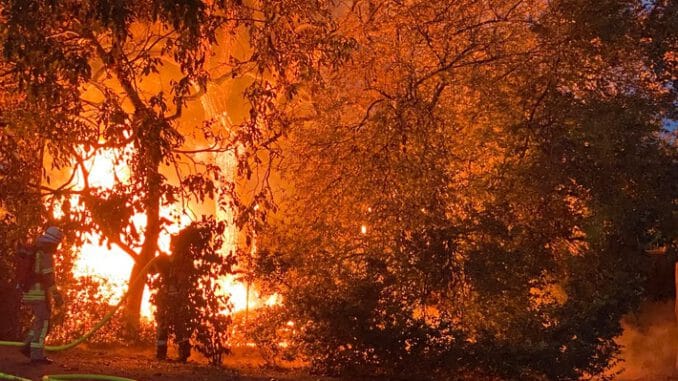 FW Frankenthal: Gartenhausbrand in Frankenthal-Eppstein
