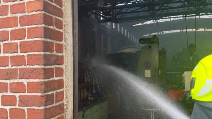 FW-GE: Brand im Bahnbetriebswerk-Bismarck