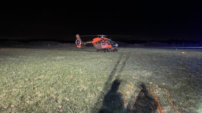 FW Hünxe: Ausleuchten für den Rettungshubschrauber