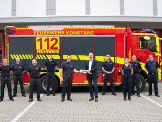 FW Konstanz: OB besucht die Einsatzkräfte der Feuerwehr Konstanz des Hochwassereinsatzes in RLP