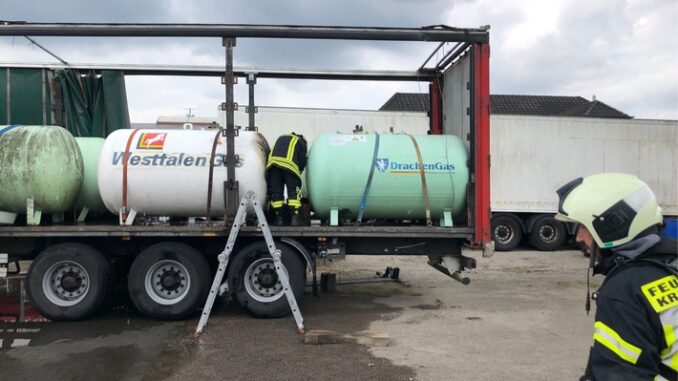 FW Kranenburg: Gastank in Flamen