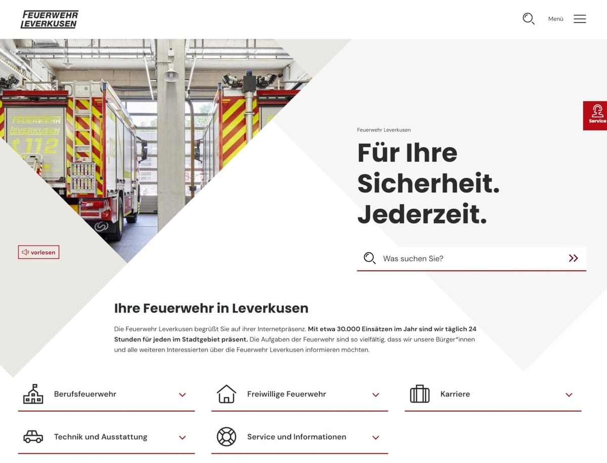 FW-LEV: Feuerwehr Leverkusen präsentiert sich mit neuer Website