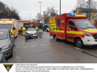 FW-M: Audi kracht in Rettungswagen (Ramersdorf-Perlach)