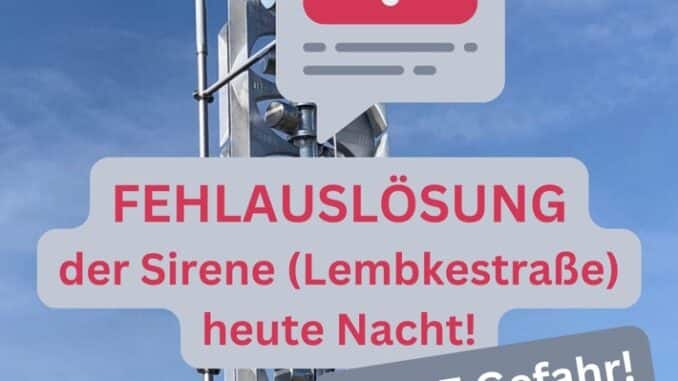 FW-MH: Fehlalarmierung der Sirene an der Lembkestraße in Mülheim-Holthausen