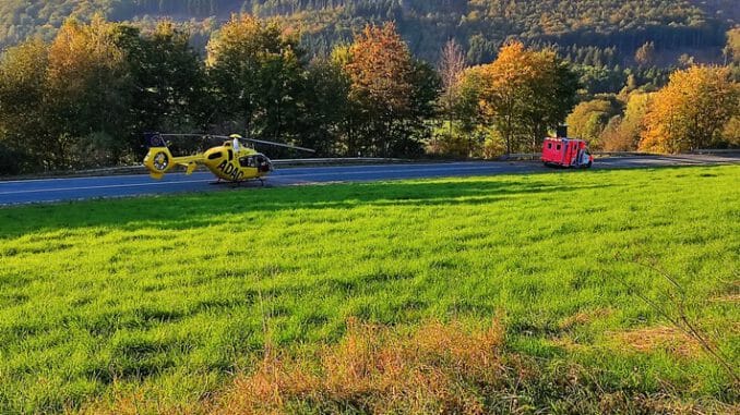 FW-PL: Schwerer Motorradunfall auf L619 - RTH im Einsatz