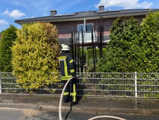 FW-ROW: Hecke gerät in Brand