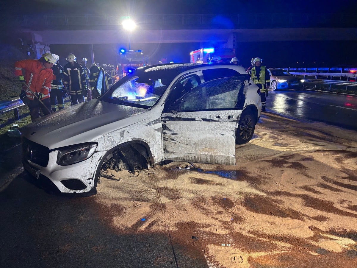 FW-ROW: Mercedes verunfallt auf Autobahn 1