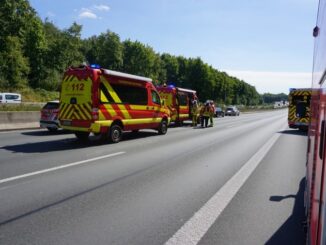 FW Ratingen: Verkehrsunfall mit 8 beteiligten Fahrzeugen auf der BAB 3