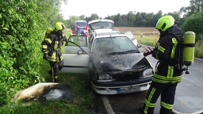 FW Reichenau: Brennendes Fahrzeug schnell gelöscht, 30.05.2023