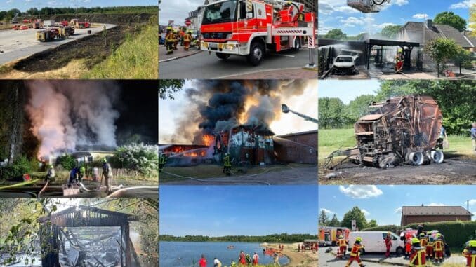 FW-SE: Feuerwehren im Kreis Segeberg im Juni stark gefordert