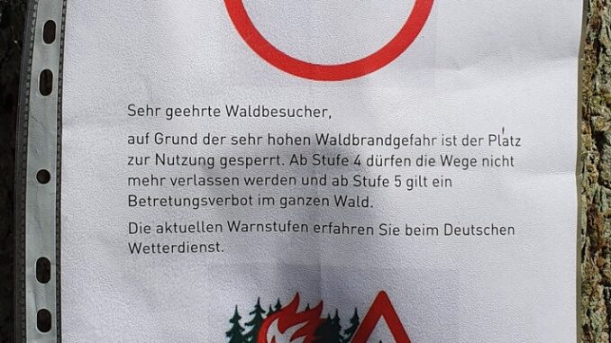 FW-SE: Gefahr durch Wald- und Vegetationsbrände