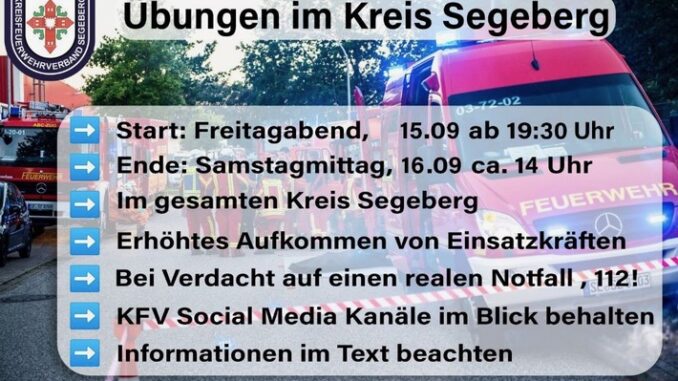 FW-SE: Hinweis auf mehrere Übungen im Kreis Segeberg