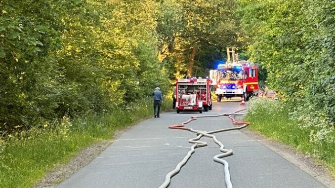 FW-SE: Holzschuppen im Vollbrand