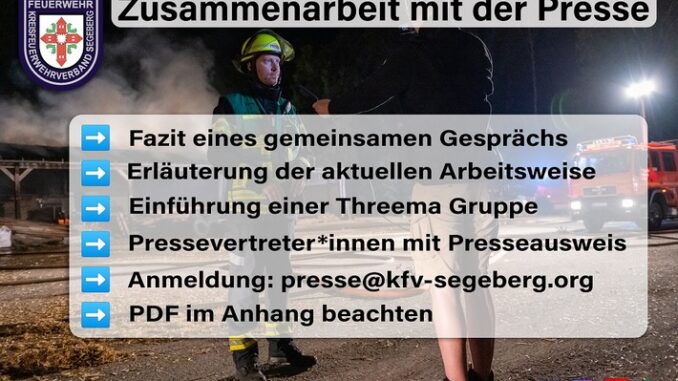 FW-SE: Zusammenarbeit zwischen den Pressevertreter*innen und dem Kreisfeuerwehrverband Segeberg