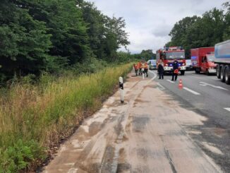 FW-Schermbeck: Ölspur auf der Borkener Straße