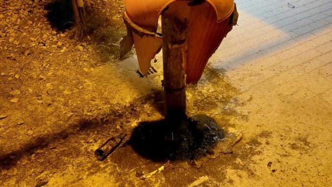 FW Stockach: Brennender Mülleimer und rauchender PKW