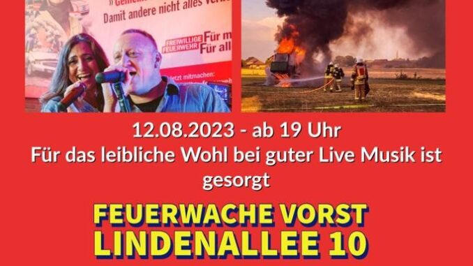 FW Tönisvorst: Der Löschzug Vorst läd bei freiem Eintritt zum Sommernachtstraum in die Feuerwache ein