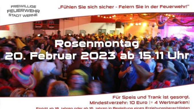 FW-WRN: Fühlen Sie sich sicher - Feiern Sie in der Feuerwehr! Rosenmontagsparty in der Feuerwache