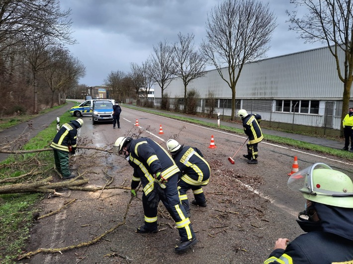FW-KLE: Drei Sturmbedingte Einsätze / Baum blockiert Bahnstrecke